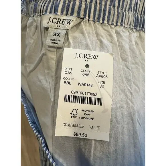 J. crew striped cotton tiered ruffle maxi skirt women’s 3X - Picture 7 of 8